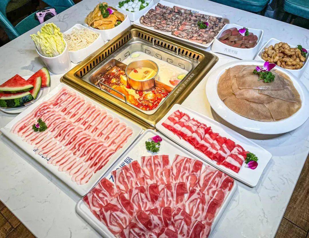 158元抢原价403元大渝火锅4人套餐锅底肥嫩毛肚高钙羊肉乌鸡卷重庆