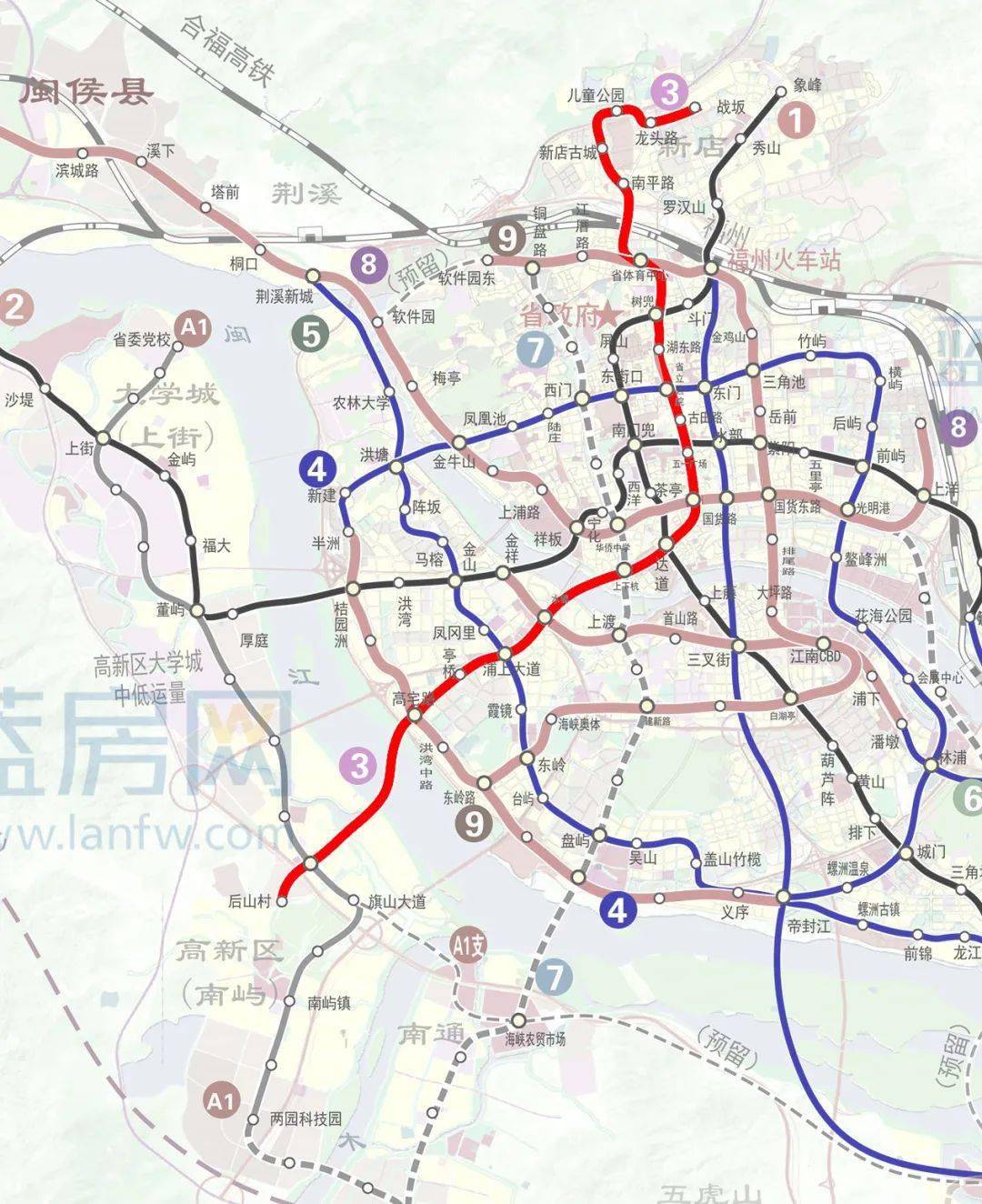福州地铁3号线规划图图片