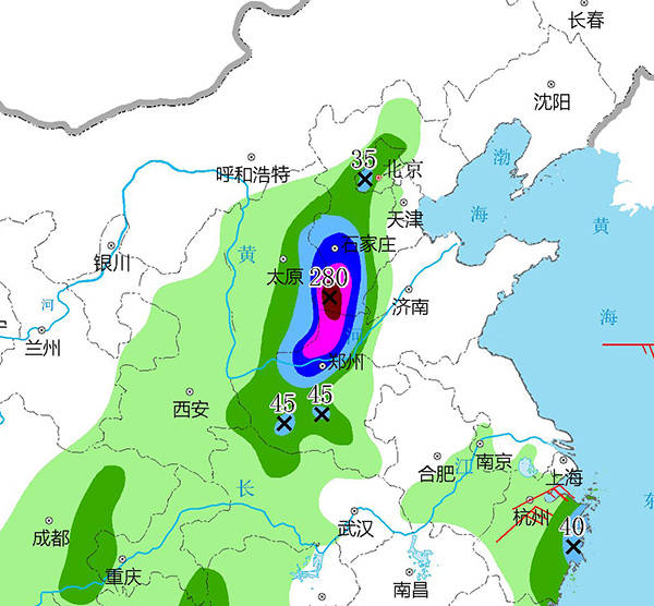 據中央氣象局全國降水量24小時預報圖顯示,目前降水