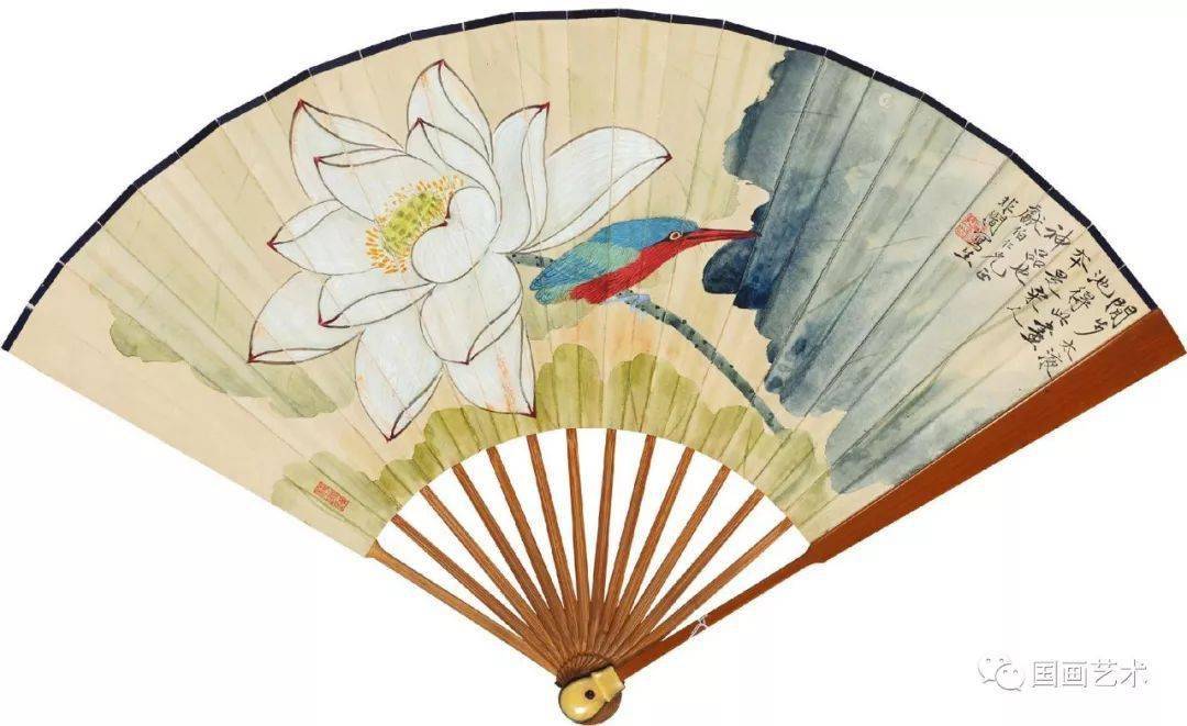 风送荷花几阵香名家荷花扇面欣赏