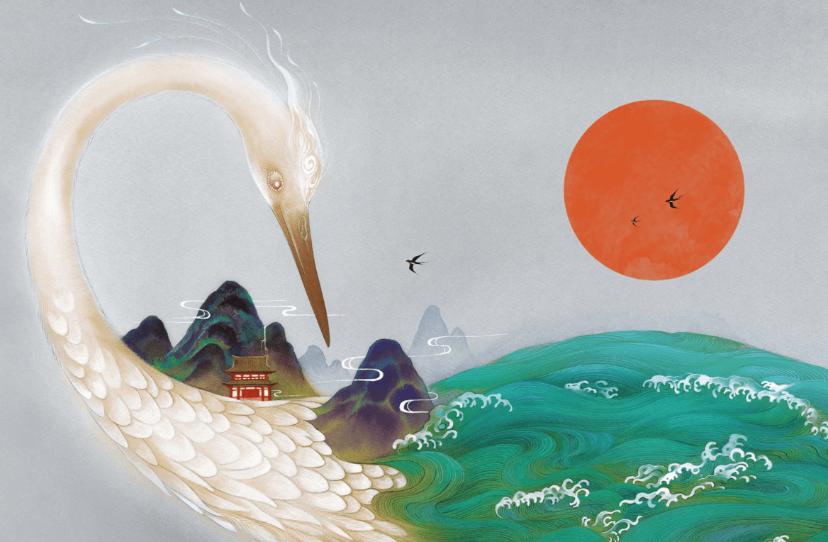 鹿菏作品鹿与鹤,在传统文化中是祥瑞的代表,在道教文化中,也是代表性