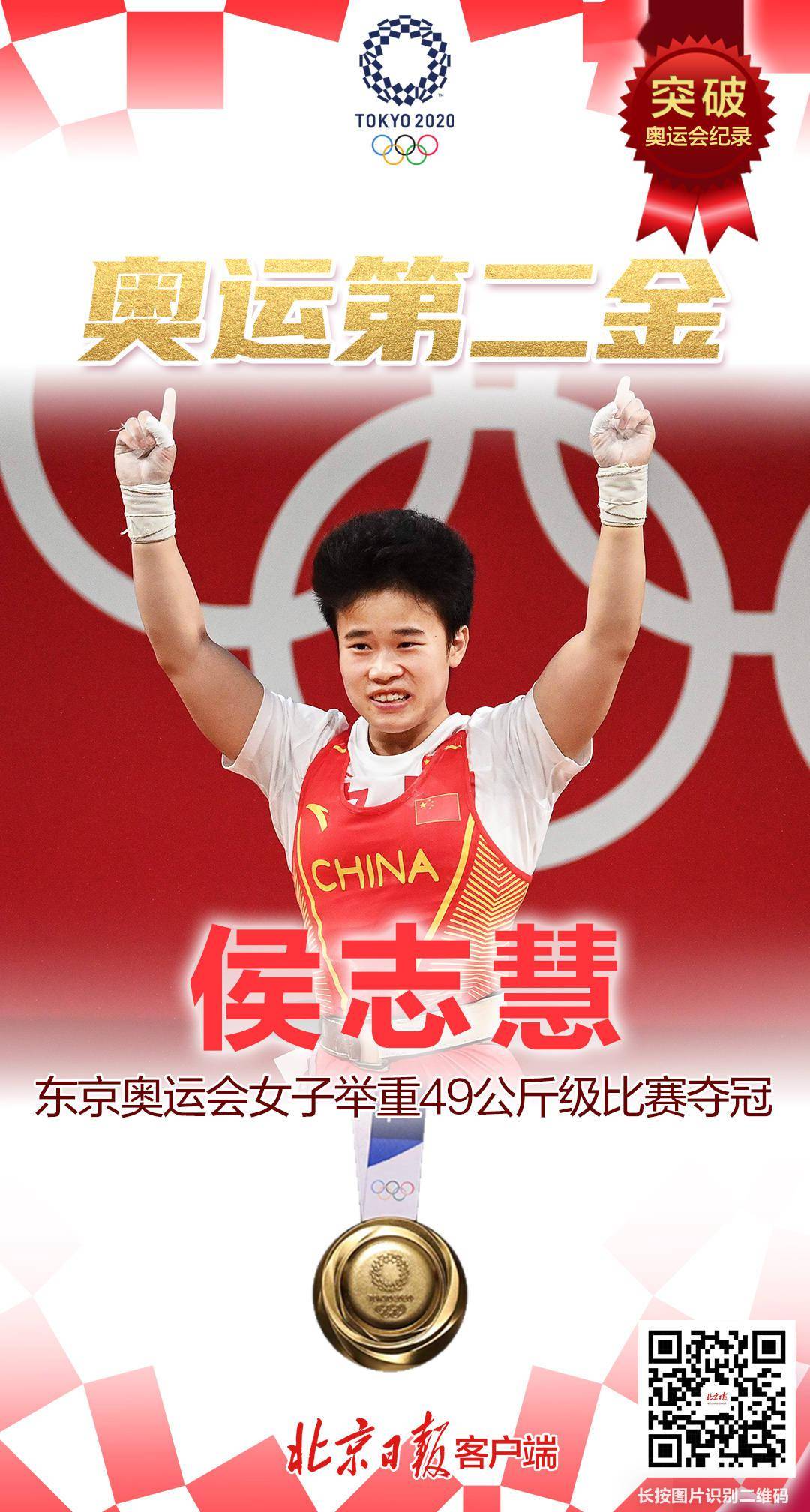 第二金侯志慧女子举重49公斤级比赛夺冠破奥运会纪录