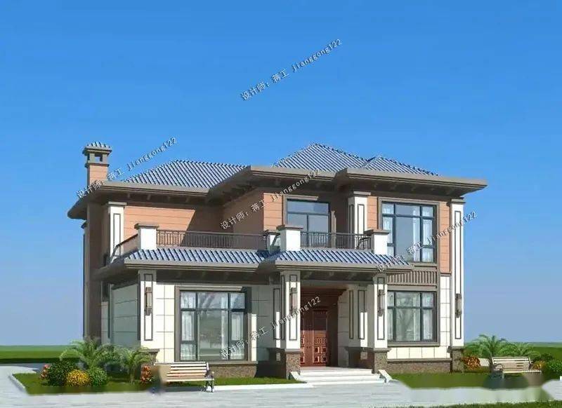 6款带烟囱的二层小别墅与夕阳和炊烟相伴建在农村特别好