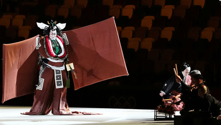 这个开幕式上的 鬼 居然穿着60公斤服装表演歌舞伎 奥运会