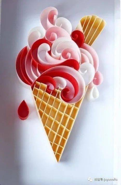 【国外优秀衍纸作品】衍纸冰淇淋作品_图片