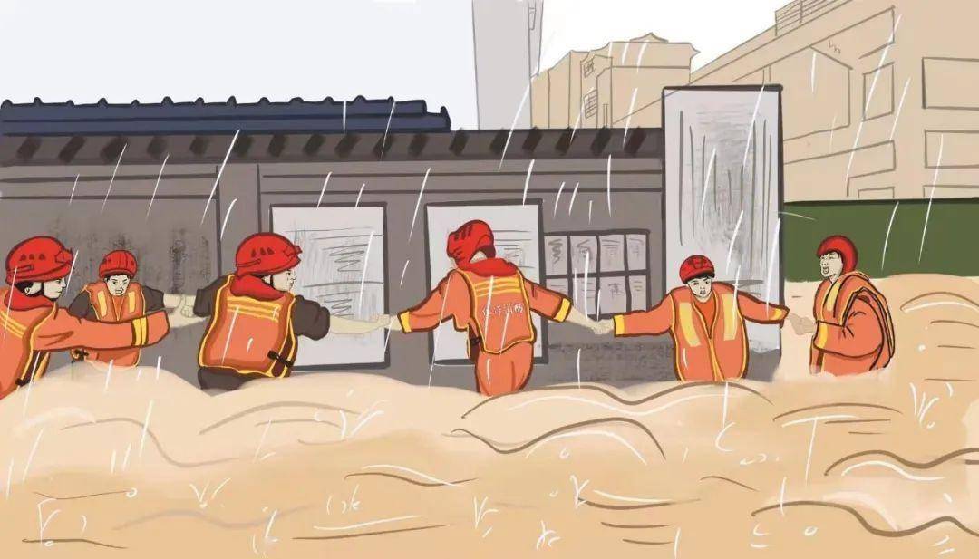 暴雨无情,一个个救援的瞬间却彰显了焦作消防与人民群众的雨水深情.