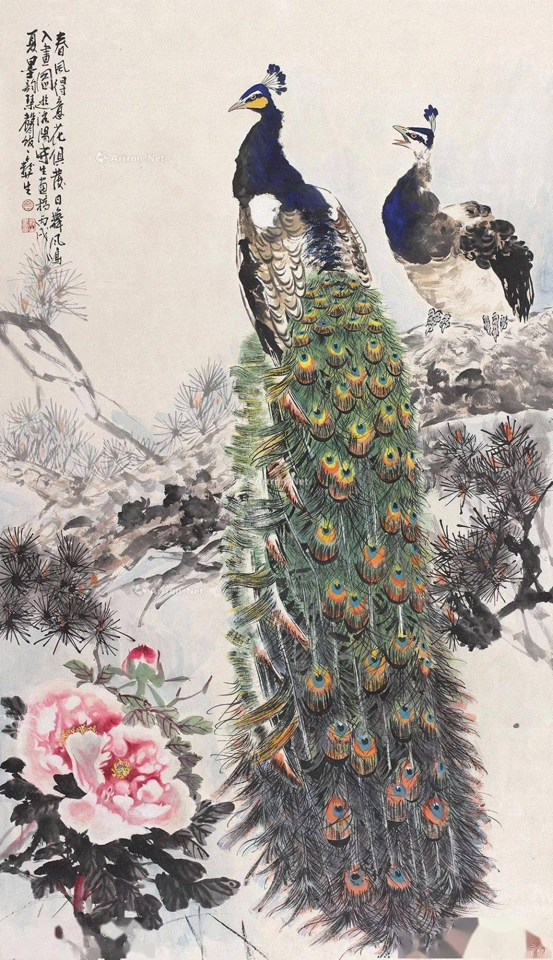 金翠屏开春富贵他画的孔雀太美啦