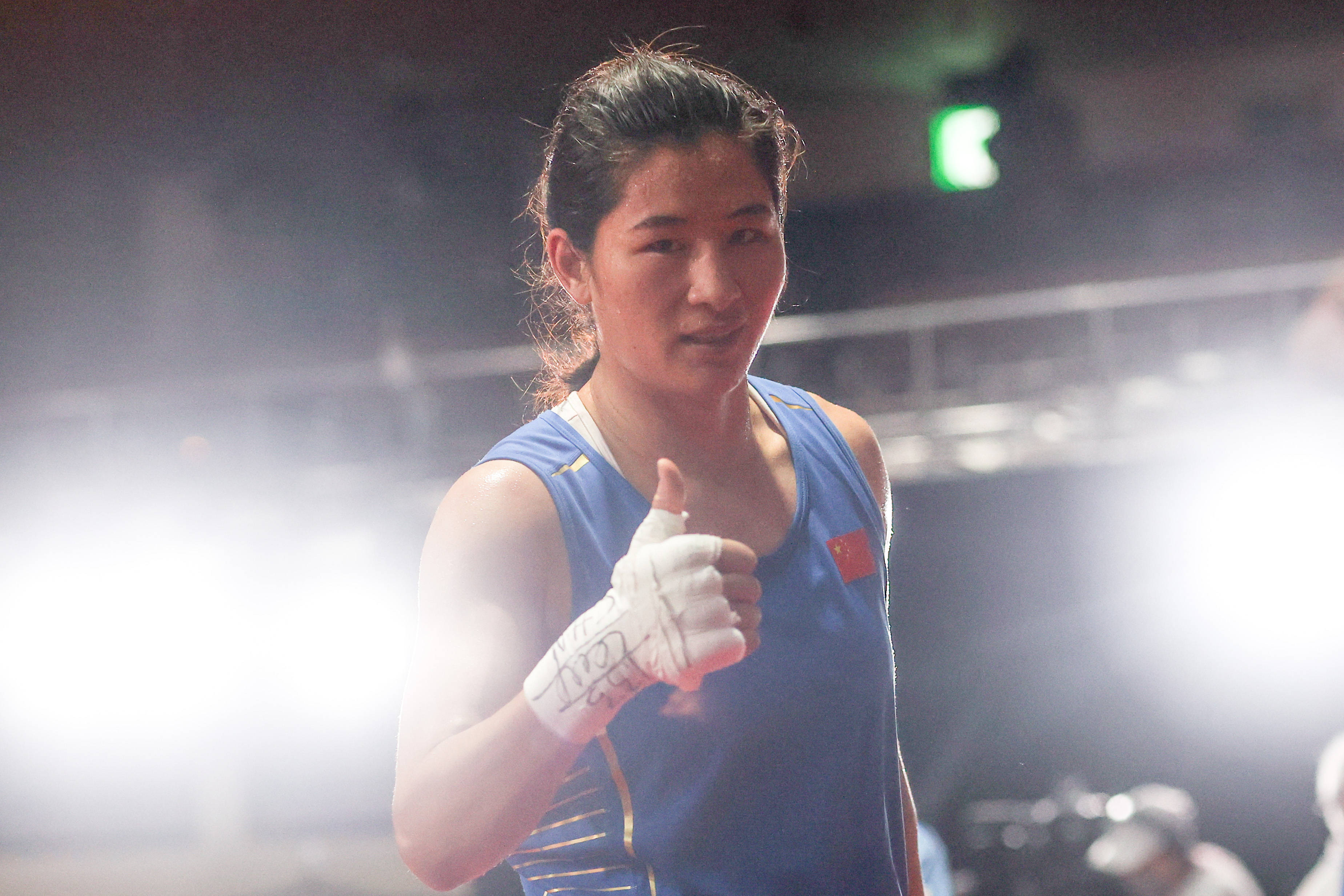 当日,在东京奥运会拳击女子中量级(69-75公斤)八分之一比赛中,中国