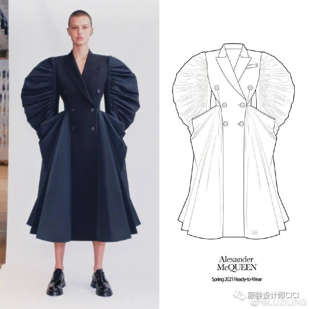 细节|商业服装平面款式图线稿分享！（200多款规规矩矩·正正经经的款式图）
