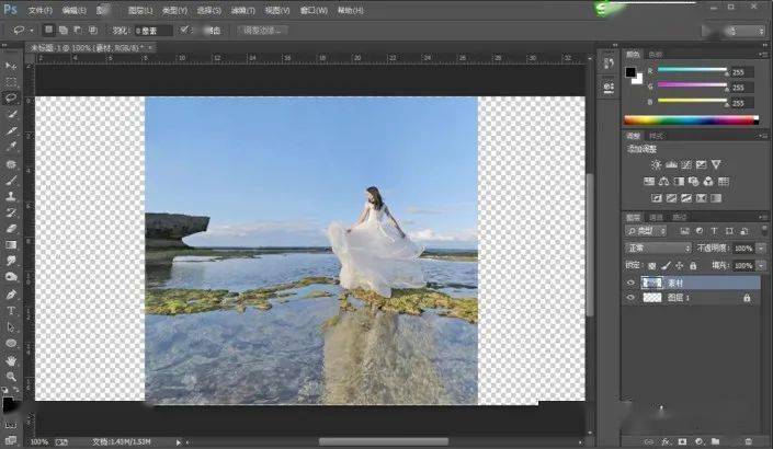 ps教程在ps中拉伸变形图片但不影响人物的原状