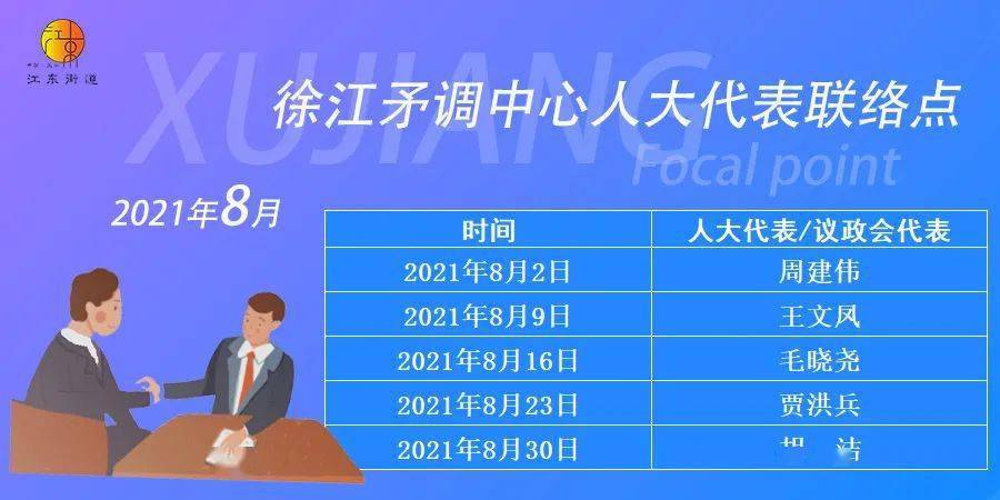 江东街道人大代表8月接待安排公布!