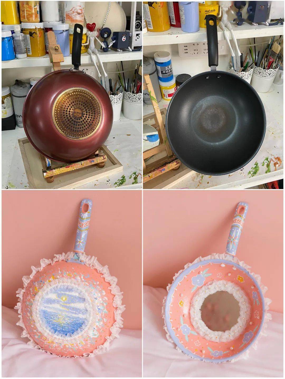 喜欢做旧物改造,从旧家具厂捡淘一些废弃的椅子,柜子,平底锅之类的旧