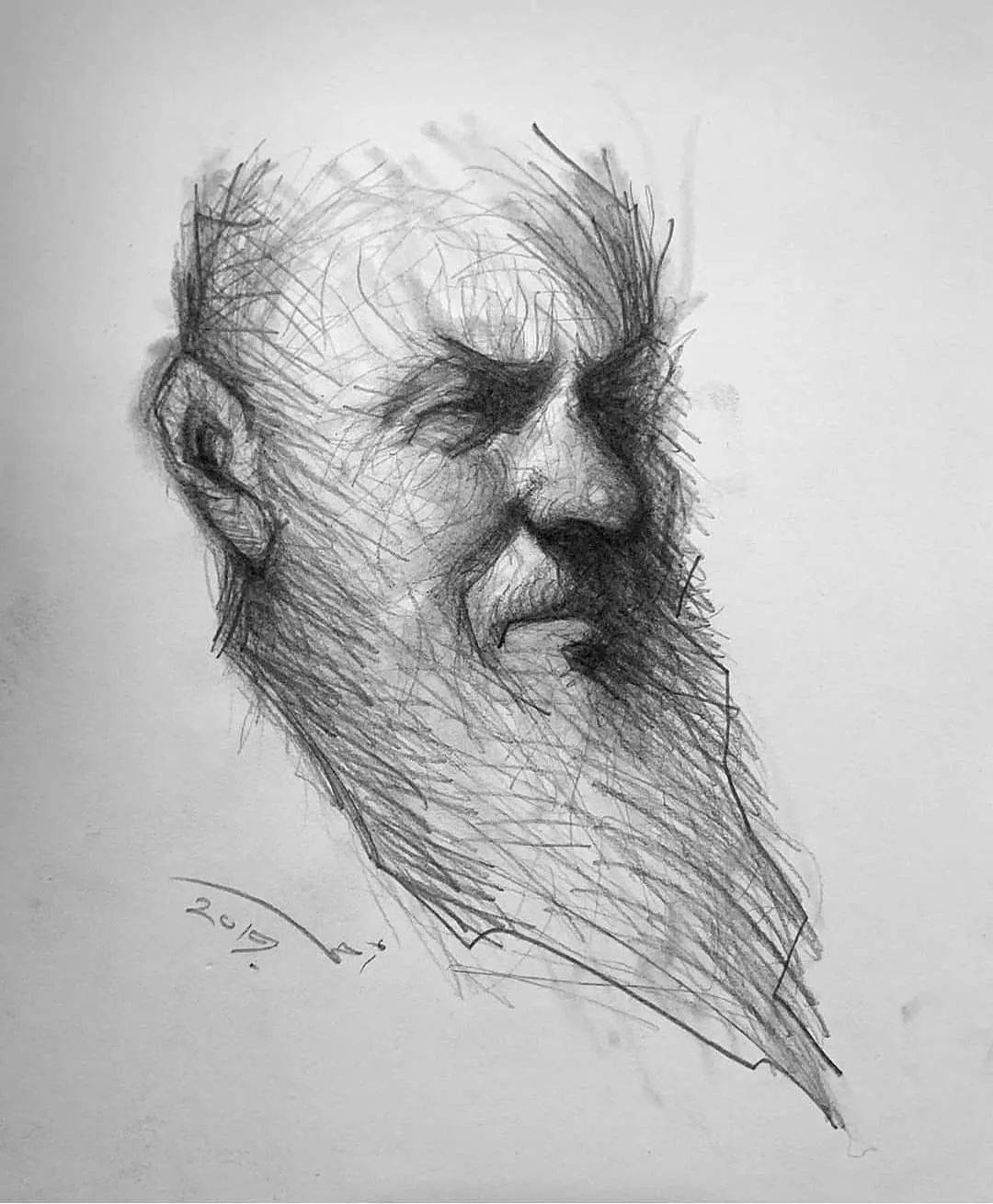 这个秃头大胡子竟然成了画家眼中的绝世美人一堆人哭着喊着要画他