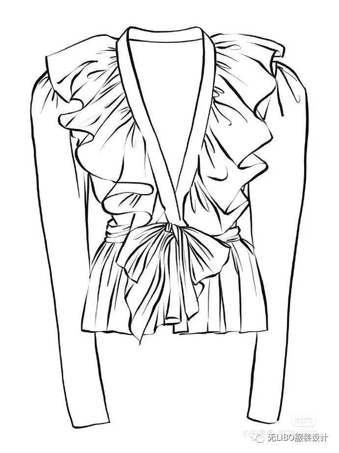 褶皱王者千层褶皱线条款式图168款ipadprocreate软件手绘笔绘制