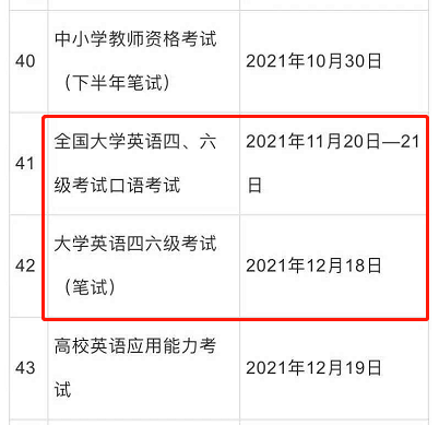 12月四六级考试时间定了 还有学校发了报名通知 白金班