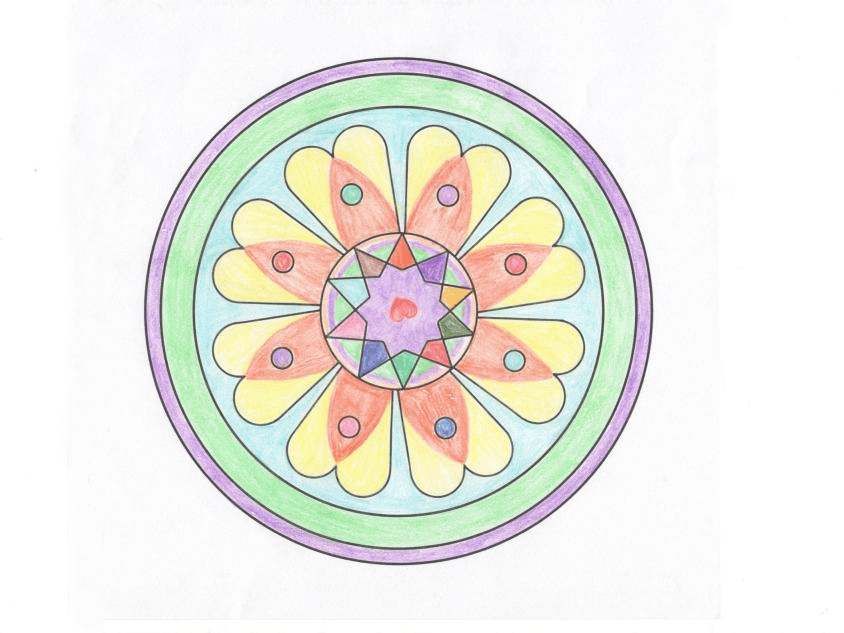 医院的小朋友们在康复治疗的期间利用空闲的间隙来参与体验曼陀罗绘画