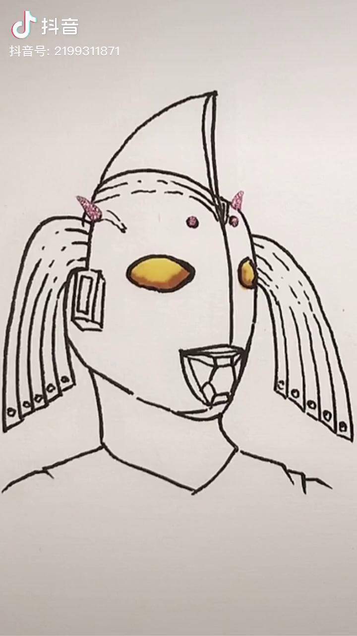 奥特曼系列线描简笔画画绘画简笔画绘说素描