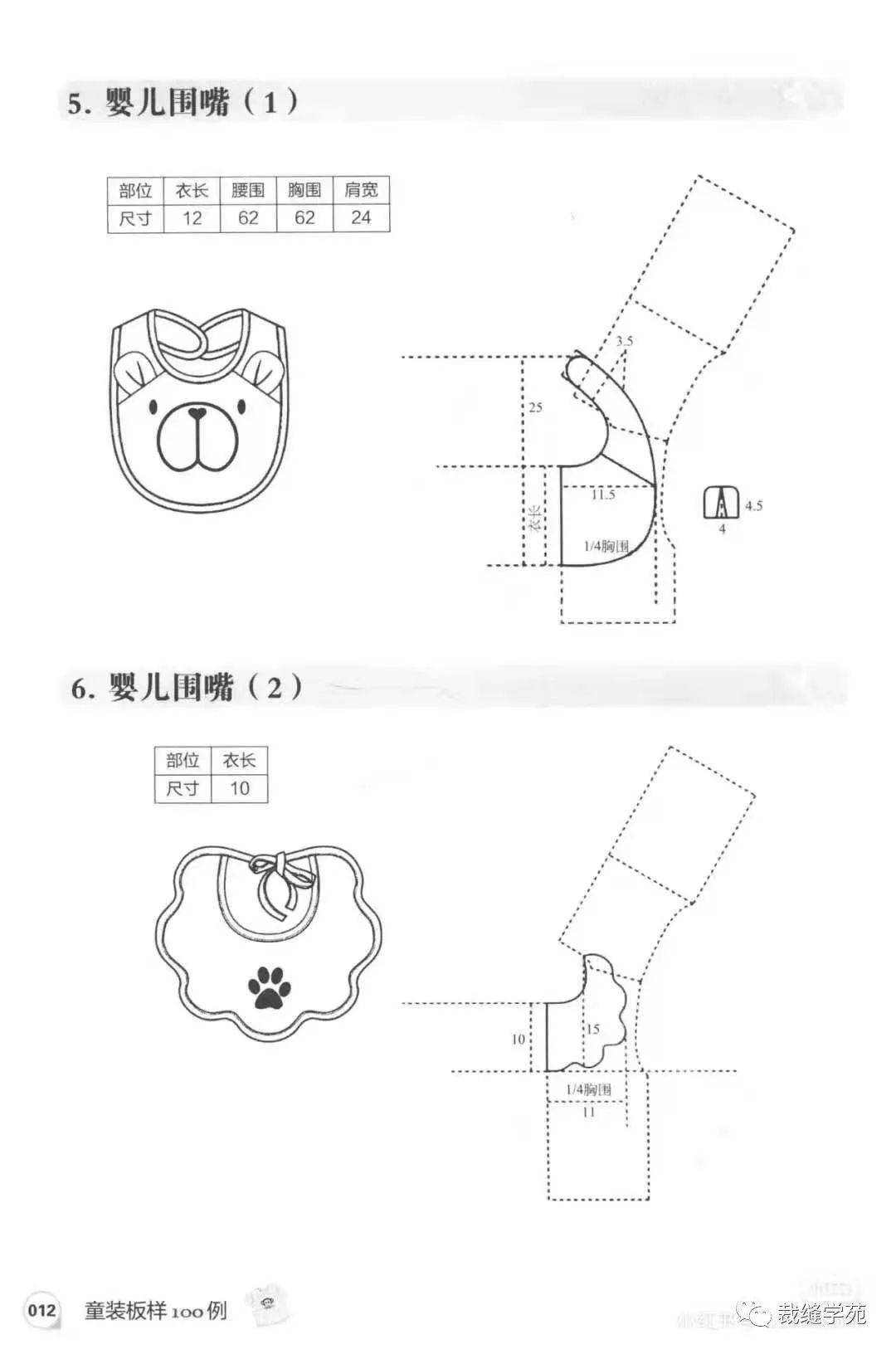 裁剪图婴儿围嘴