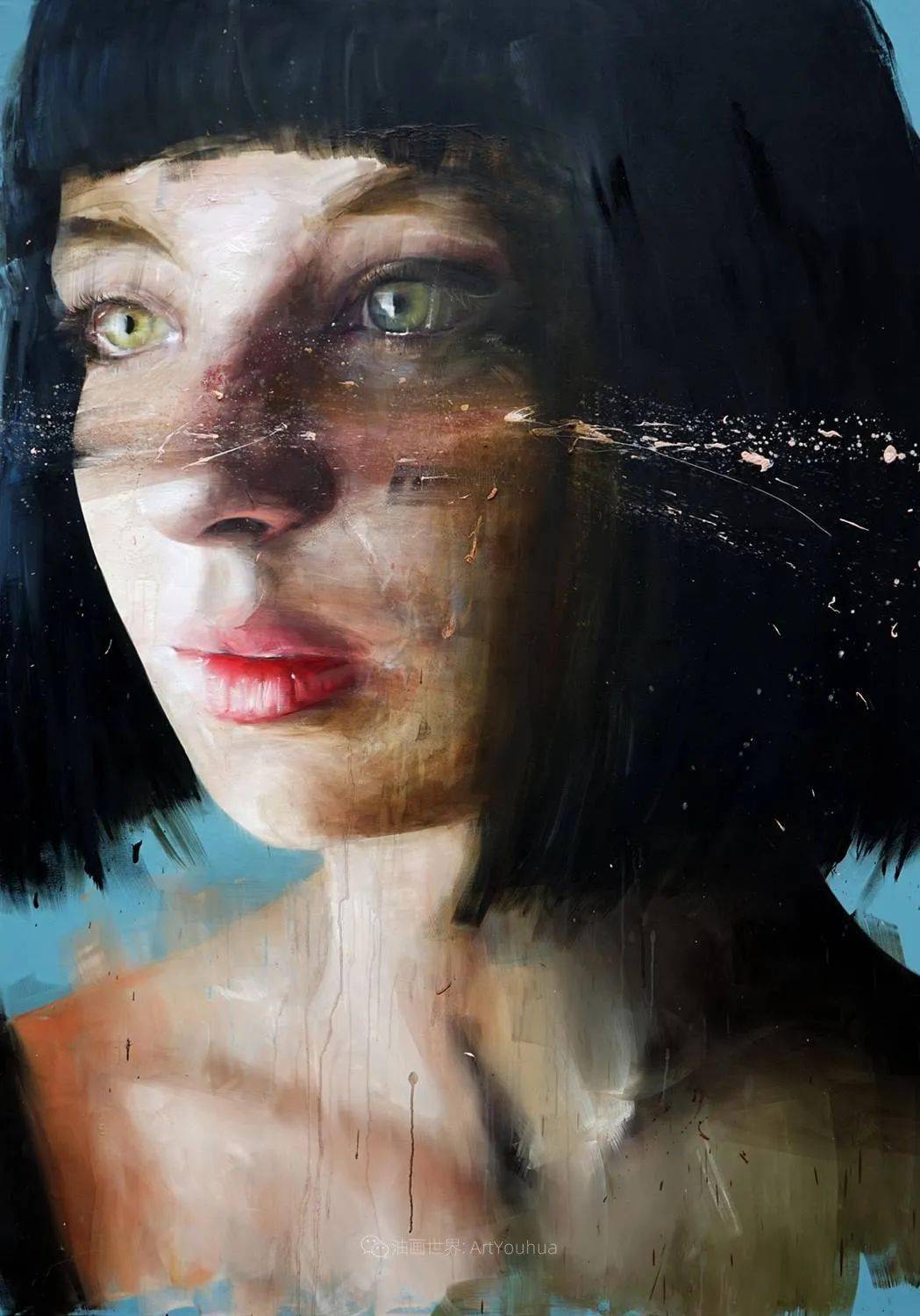 沉思的灵魂,一双直击内心深处的眼睛~意大利女画家罗伯塔·科尼油画