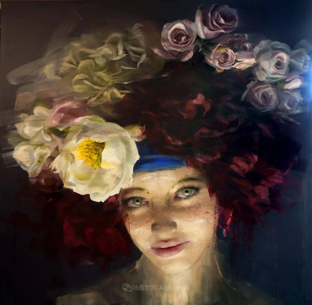 沉思的灵魂,一双直击内心深处的眼睛~意大利女画家罗伯塔·科尼油画