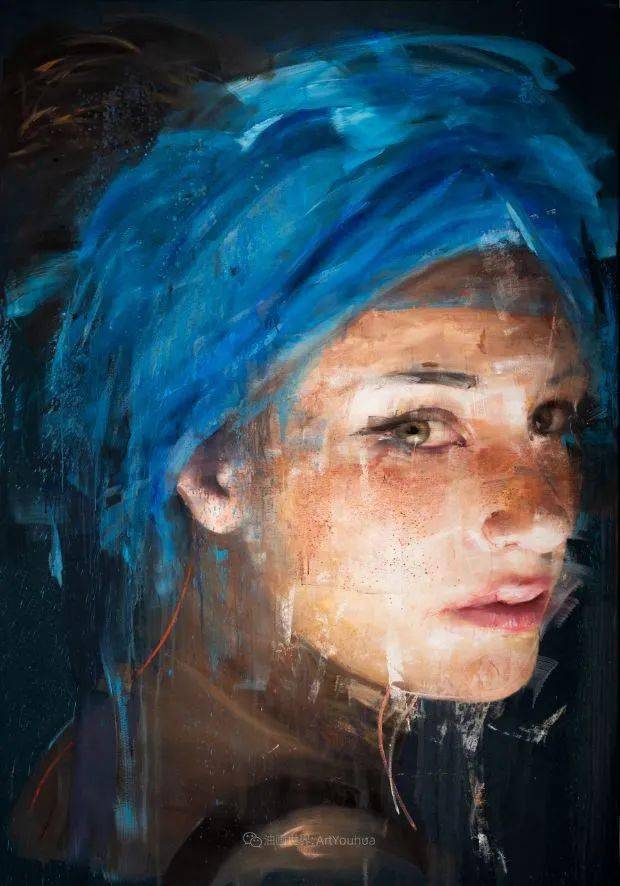 沉思的灵魂,一双直击内心深处的眼睛~意大利女画家罗伯塔·科尼油画