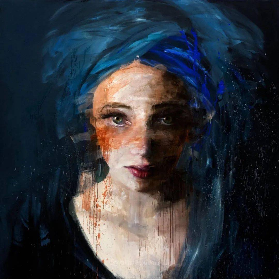 沉思的灵魂,一双直击内心深处的眼睛~意大利女画家罗伯塔·科尼油画