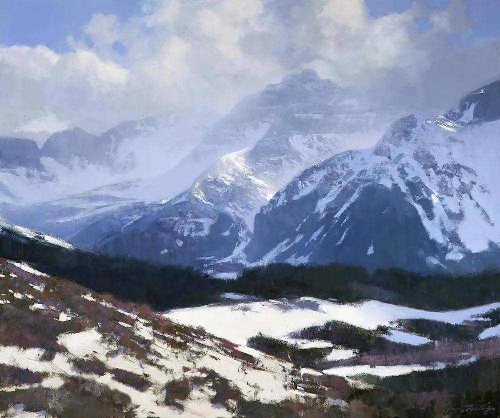 以冷色调为主画出美丽的风景画