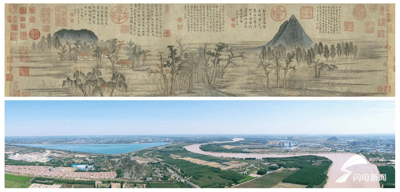 元代赵孟頫手绘《鹊华秋色图》,记录着700多年前济南的秋天.