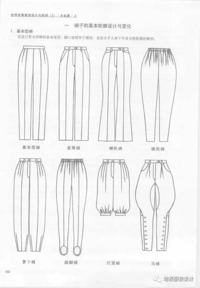 纸样|19种裤子的设计与纸样，全面解读！