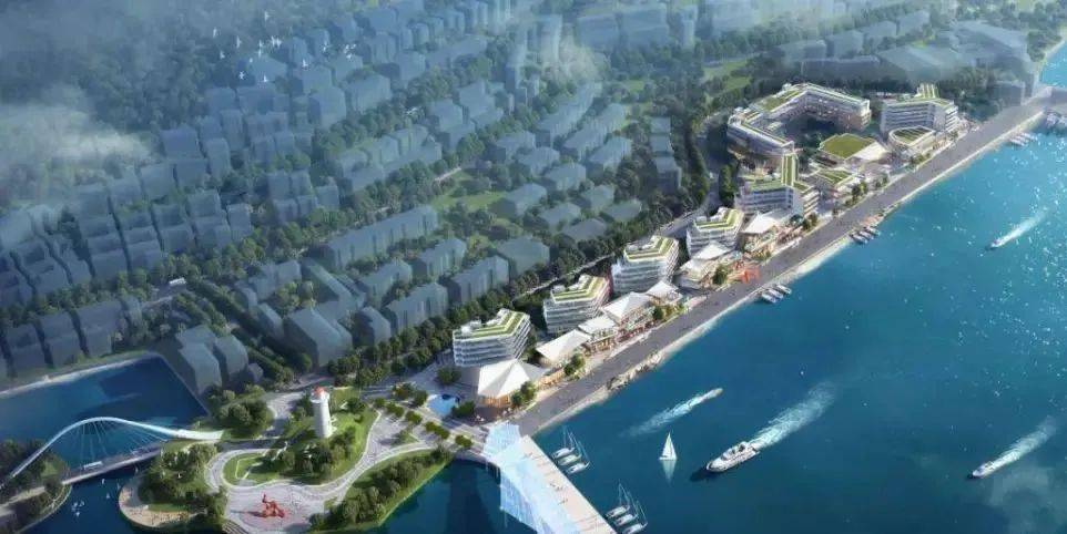 星级酒店群和滨海商业街,同时配套建设滨海景观步道,海岸休闲广场