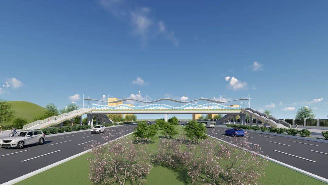 东环路首座天桥今日开通!大学城师生出行更安全便捷