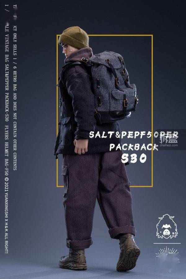 蜡布|猿行师 1/6 F50头盔包 S30复古双肩包 潮流兵人人偶配件