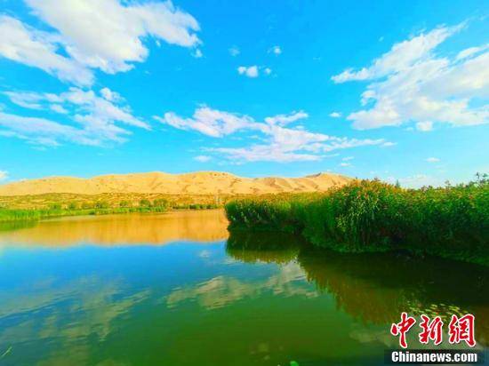 新疆白沙湖景区湖水湛蓝 美不胜收
