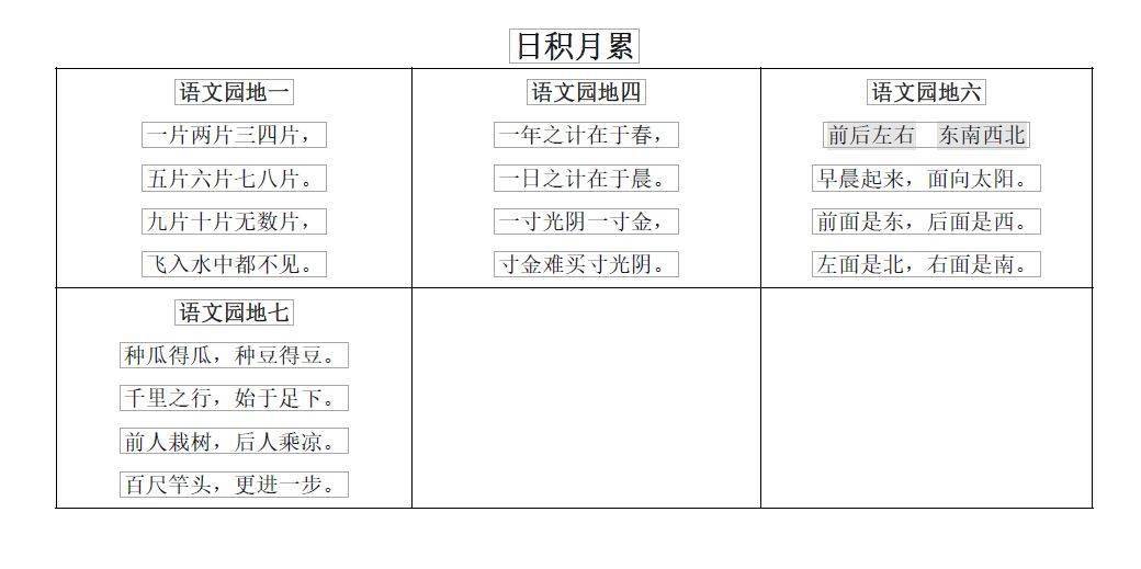 小学一年级上册古诗