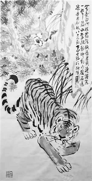 国画,袁士珍,国画,袁士珍|虎虎生威（国画） 袁士珍