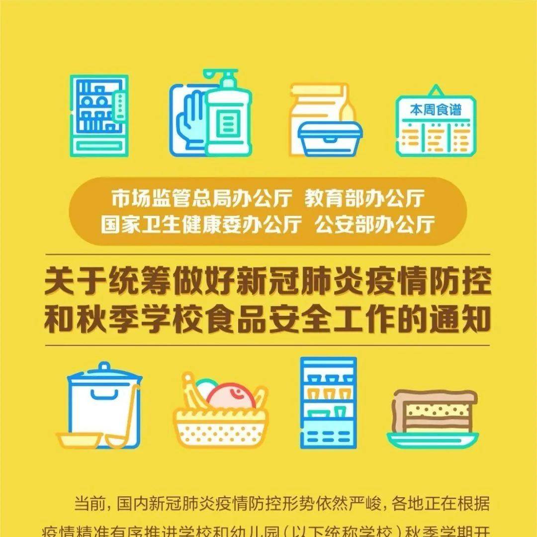 【疫情防控】一图读懂！关于统筹做好新冠肺炎疫情防控和秋季学校食品安全工作的通知 刘洋