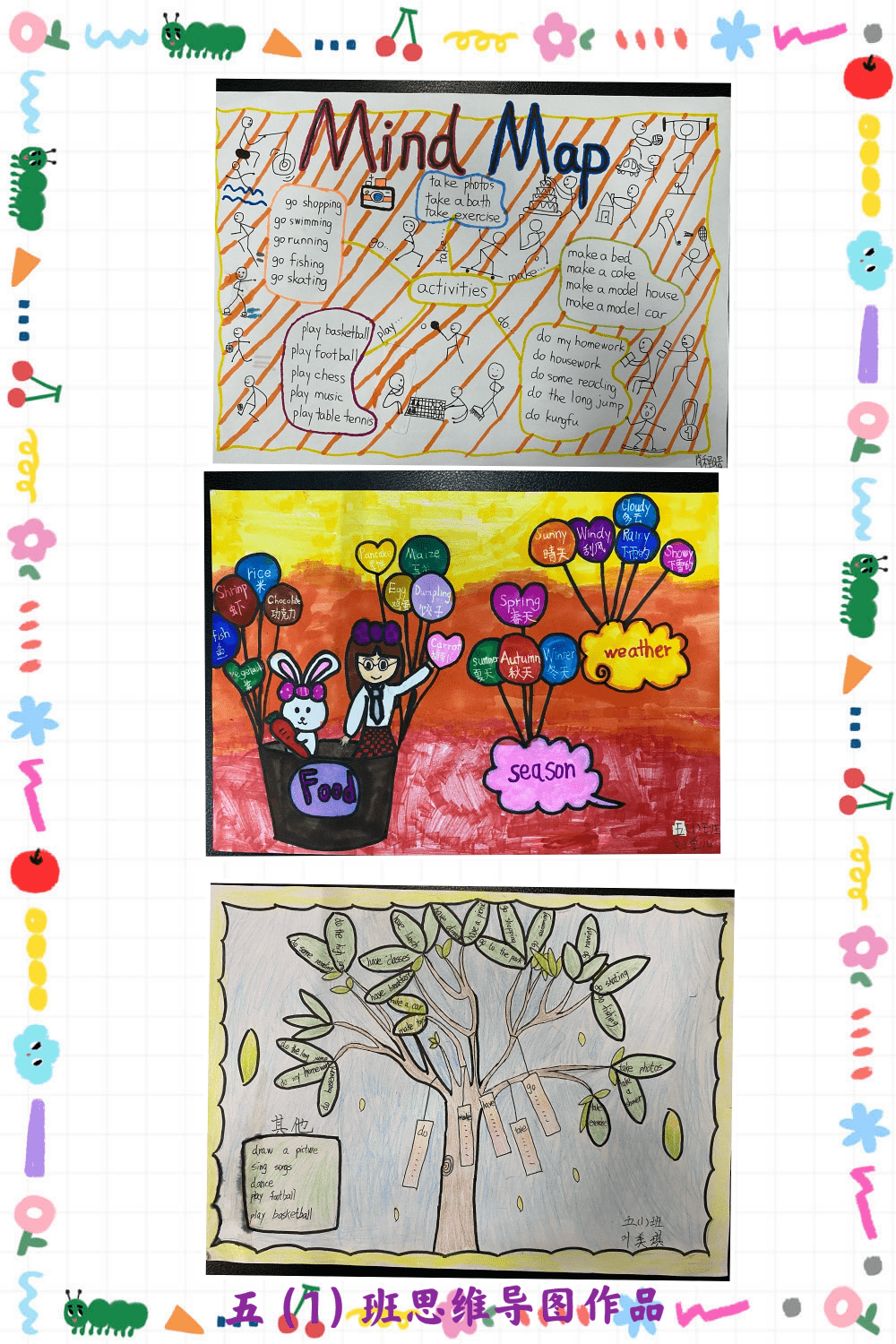 结合日常生活的现象,通过手抄报,维恩图,图画等形式呈现出来