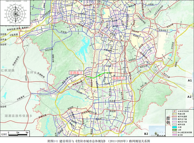 6969道路西起( k0 000)花溪區金竹葛家寨規劃觀湖路,由西向東,與