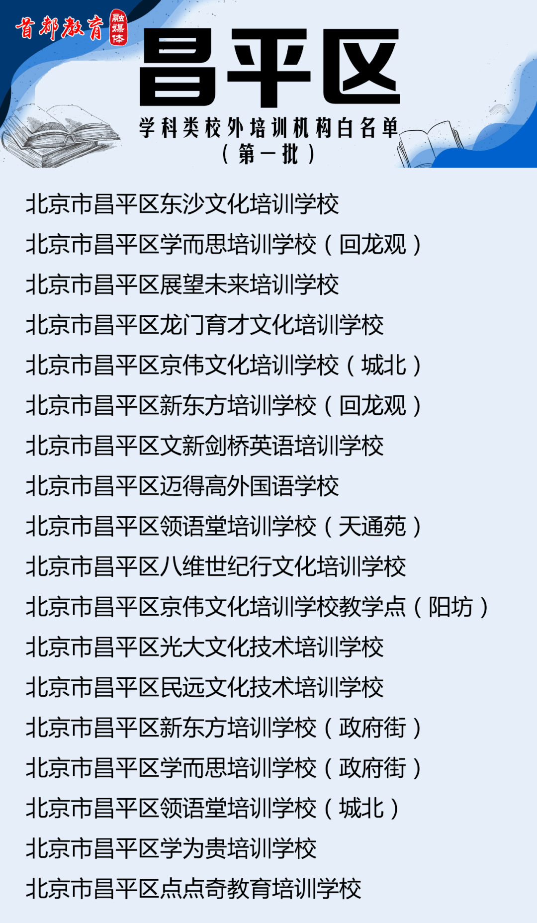 注销|收藏！北京12区首批学科类校外培训机构白名单公布