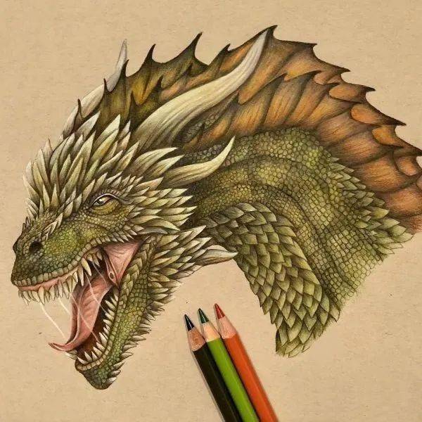 彩铅手绘效果图彩铅手绘逼真的恐龙
