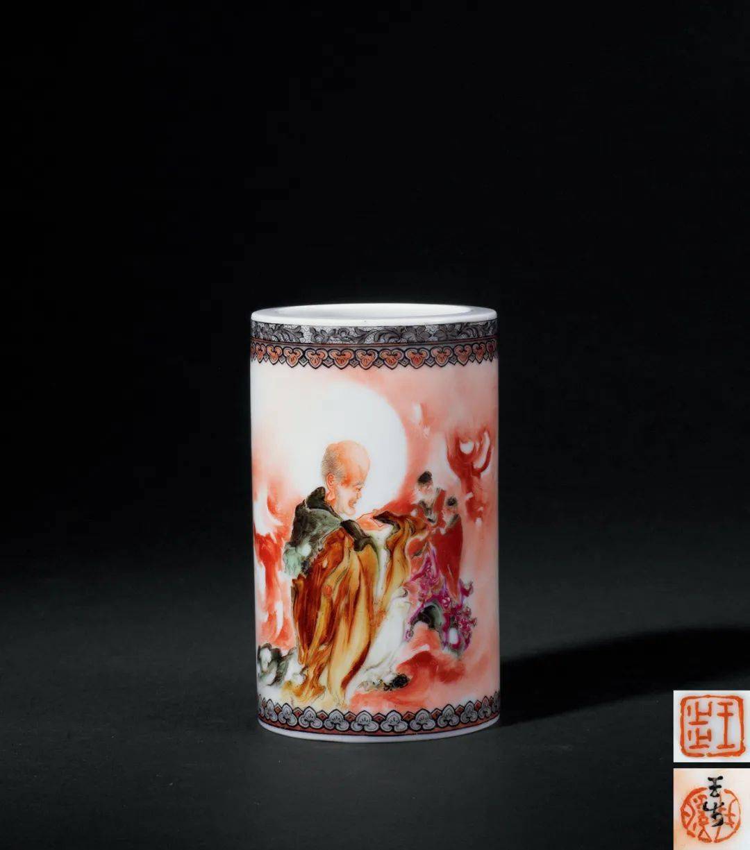 正規品大得価中国 50年代 60年代 景德鎮 磁器 人物 牛 牧牛 古美術 時代物 藏出 色絵磁器