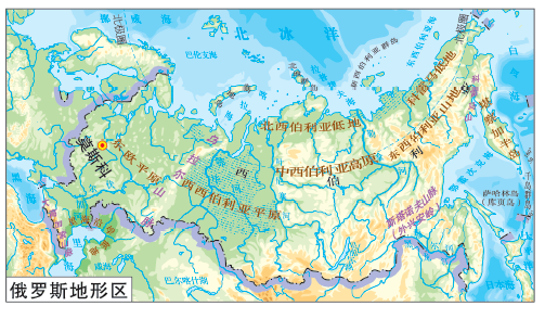 俄罗斯地形地势图图片