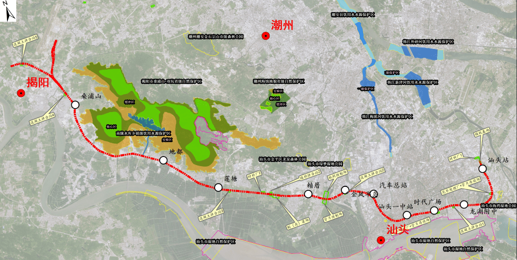 粵東城軌汕頭段各站點的詳細規劃信息出爐含具體位置出入口設置運營