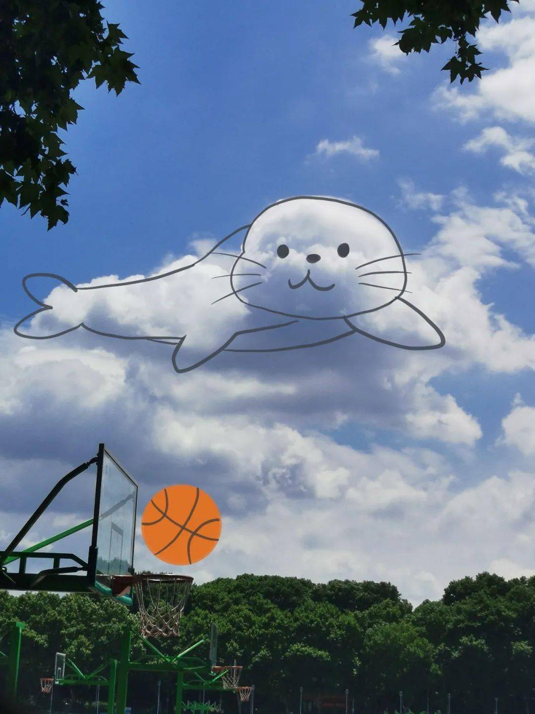 定格天空涂鸦华中大的云萌翻