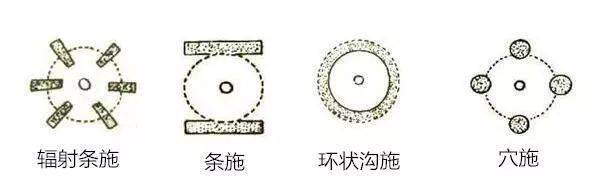 即在树冠外围,环树围开一个30-40厘米深,20-30厘米宽的环形沟,将有机