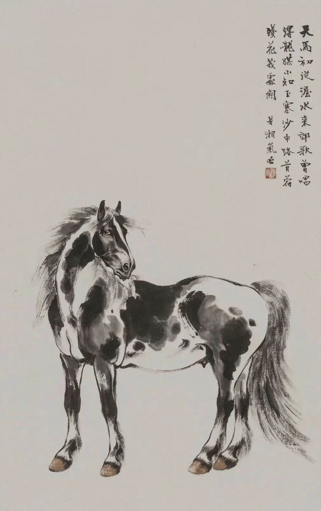 画马,他与徐悲鸿并称"北徐南戈"!