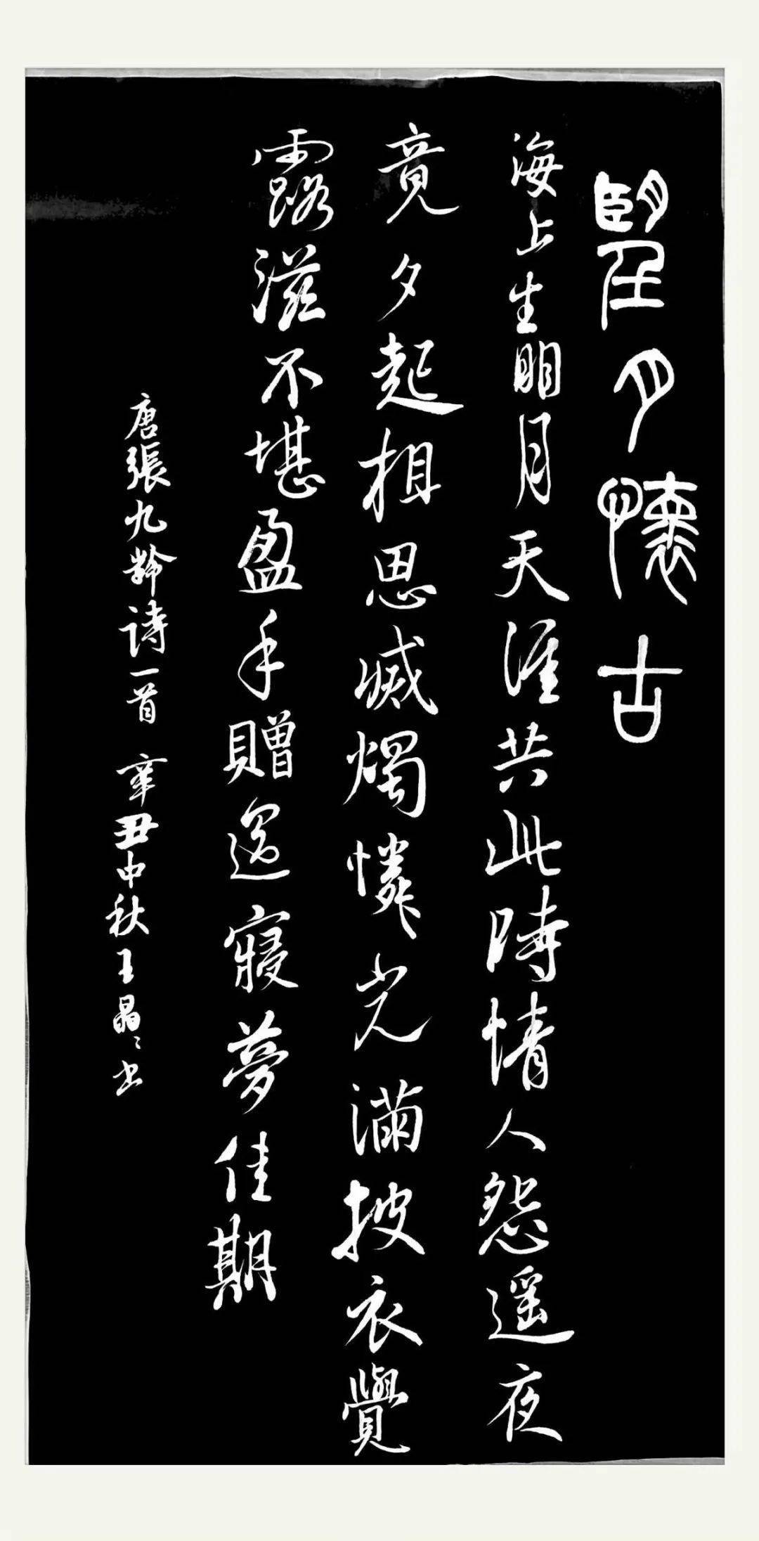 王晶晶-行書(標題為小篆)-張九齡《望月懷古》王梓瀟-楷書-太常引叶韻