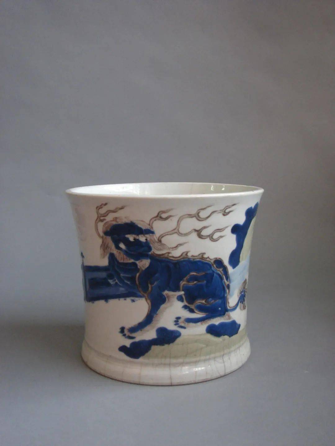 中国美術 青花 麒麟紋 高碗 φ20.5cm(LC254) 中国美術 青花 麒麟紋 高碗 φ20.5cm(LC254)ファッション