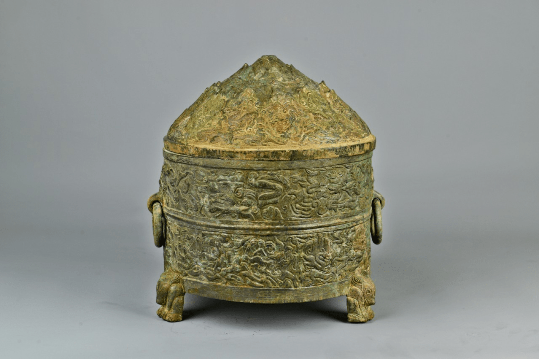 平博珍藏 博山神兽纹铜樽 羽人