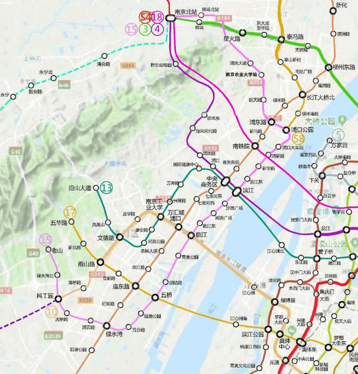 地铁15号线规划讫点南京北站至老山,全长31.